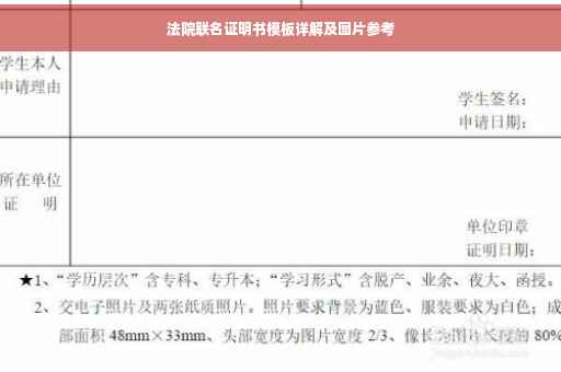 法院联名证明书模板详解及图片参考