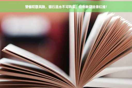警惕犯罪风险，银行流水不可购买，切勿触碰法律红线！