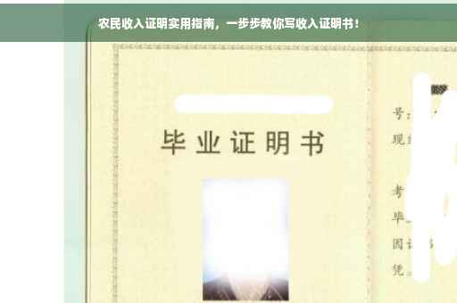 农民收入证明实用指南，一步步教你写收入证明书！