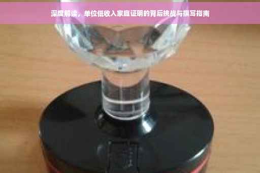 深度解读，单位低收入家庭证明的背后挑战与撰写指南