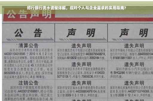 招行银行流水调整详解，应对个人与企业需求的实用指南?
