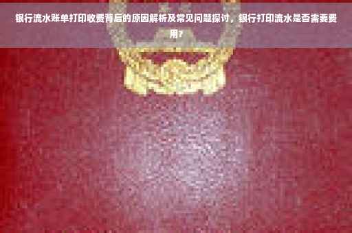 银行流水账单打印收费背后的原因解析及常见问题探讨，银行打印流水是否需要费用？