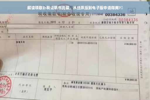 解读领取补税证明书流程，从纸质版到电子版申请指南?✨