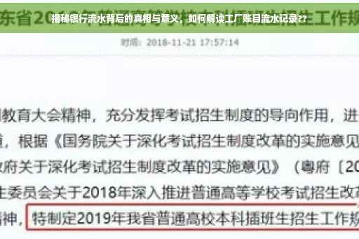揭秘银行流水背后的真相与意义，如何解读工厂账目流水记录??