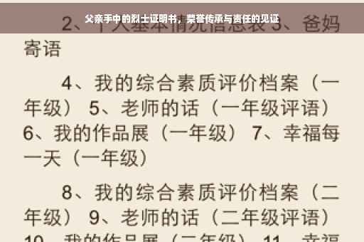 父亲手中的烈士证明书，荣誉传承与责任的见证