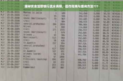 揭秘资金监管银行流水真相，操作指南与查询方法???