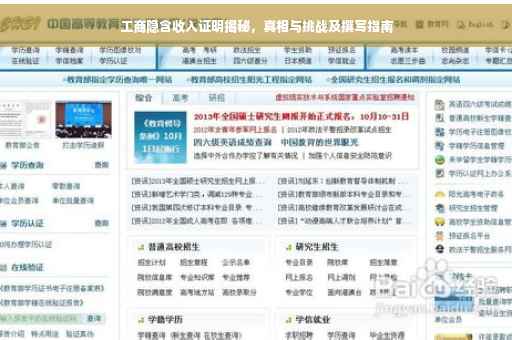 工商隐含收入证明揭秘，真相与挑战及撰写指南