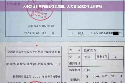 人事部证明书的重要性及应用，人力资源部工作证明详解