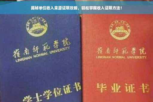 揭秘单位收入来源证明攻略，轻松掌握收入证明方法！