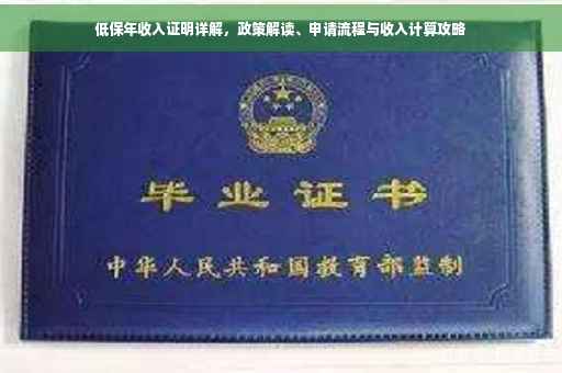 低保年收入证明详解，政策解读、申请流程与收入计算攻略