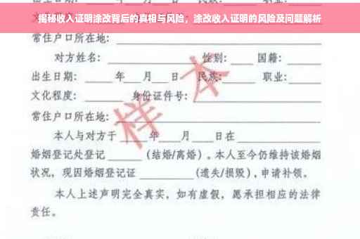 揭秘收入证明涂改背后的真相与风险，涂改收入证明的风险及问题解析