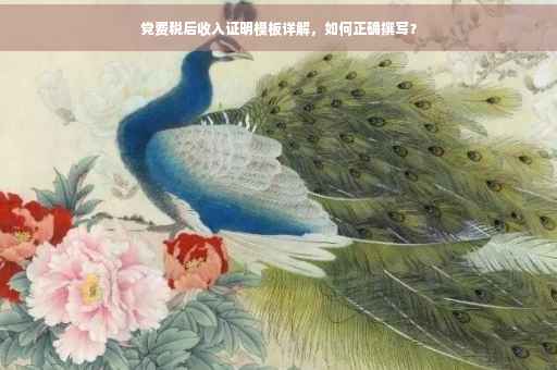 党费税后收入证明模板详解，如何正确撰写？
