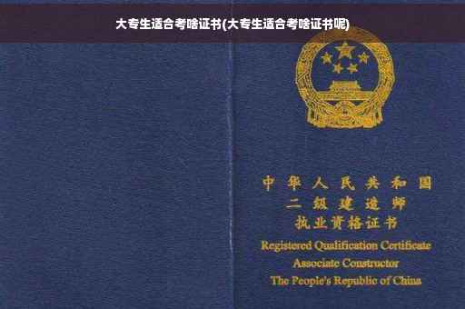 大专生适合考啥证书(大专生适合考啥证书呢)