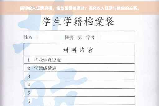 揭秘收入证明真相，绩效是否被忽略？探究收入证明与绩效的关系。