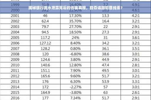 揭秘银行流水泄露背后的诈骗真相，能否追踪犯罪线索？