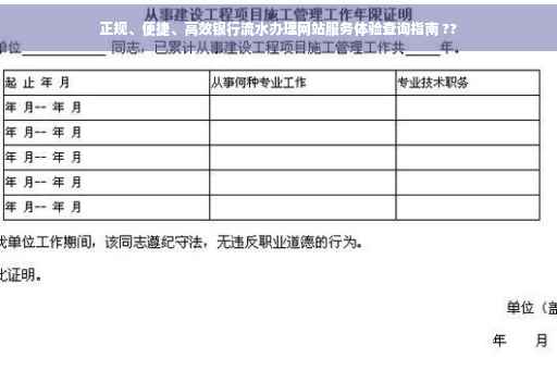 正规、便捷、高效银行流水办理网站服务体验查询指南 ??