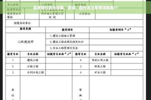卖房银行流水详解，查询、操作及注意事项指南??