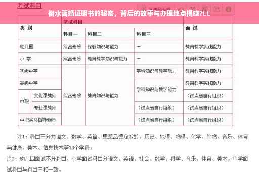 衡水离婚证明书的秘密，背后的故事与办理地点揭晓?⚡️