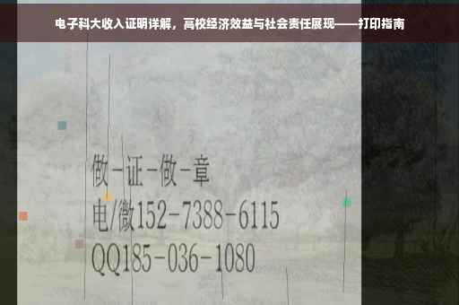电子科大收入证明详解，高校经济效益与社会责任展现——打印指南