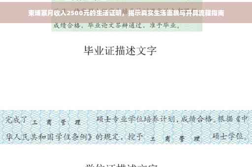 柬埔寨月收入2500元的生活证明，揭示真实生活面貌与开具流程指南