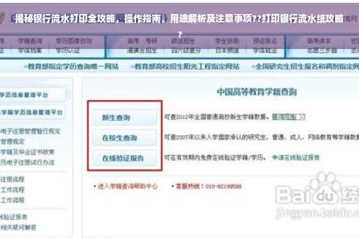揭秘银行流水打印全攻略，操作指南、用途解析及注意事项??打印银行流水纸攻略?