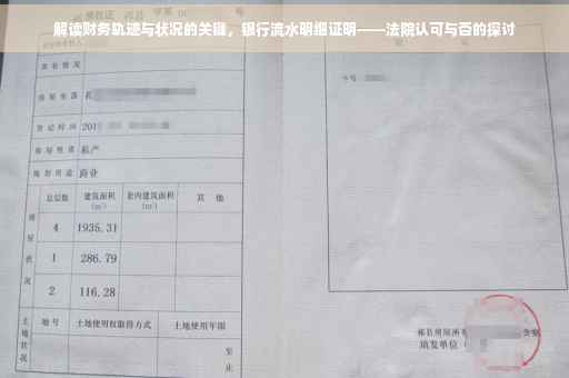 解读财务轨迹与状况的关键，银行流水明细证明——法院认可与否的探讨