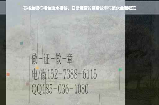 苏格兰银行柜台流水揭秘，日常运营的幕后故事与流水金额概览