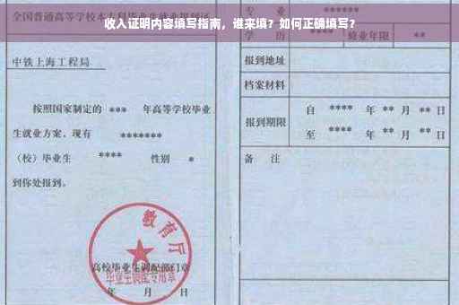 收入证明内容填写指南，谁来填？如何正确填写？