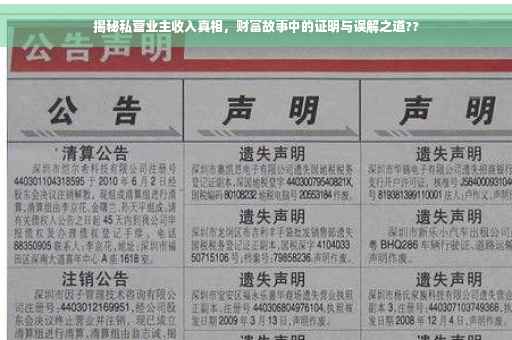 揭秘私营业主收入真相，财富故事中的证明与误解之道??
