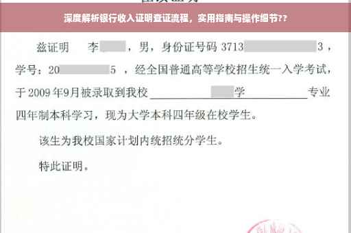 深度解析银行收入证明查证流程，实用指南与操作细节??