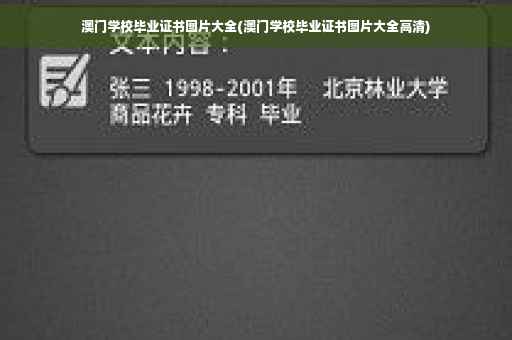 澳门学校毕业证书图片大全(澳门学校毕业证书图片大全高清)