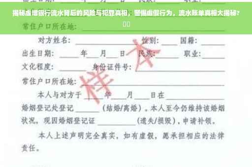 揭秘虚增银行流水背后的风险与犯罪真相，警惕虚假行为，流水账单真相大揭秘?⚡️