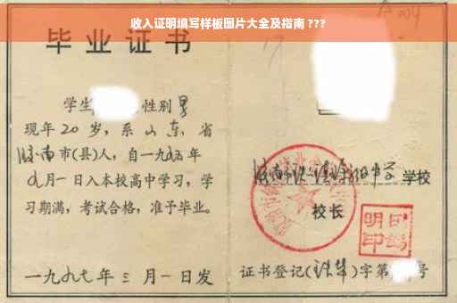 收入证明填写样板图片大全及指南 ???