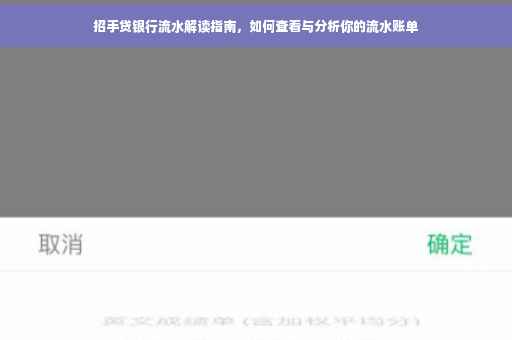 招手贷银行流水解读指南，如何查看与分析你的流水账单