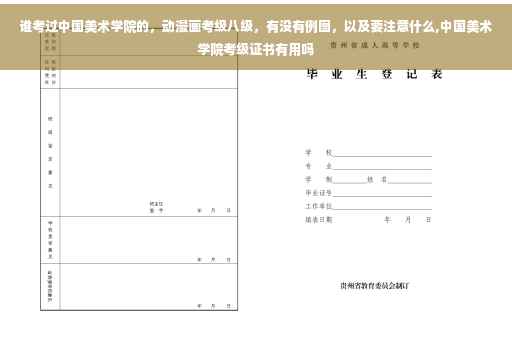 谁考过中国美术学院的，动漫画考级八级，有没有例图，以及要注意什么,中国美术学院考级证书有用吗