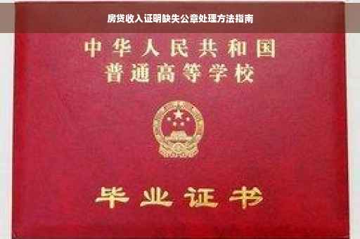 房贷收入证明缺失公章处理方法指南