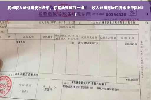 揭秘收入证明与流水账单，你需要知道的一切——收入证明背后的流水账单揭秘??