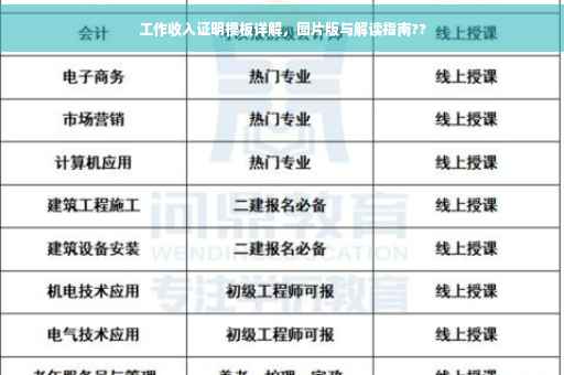 工作收入证明模板详解，图片版与解读指南??