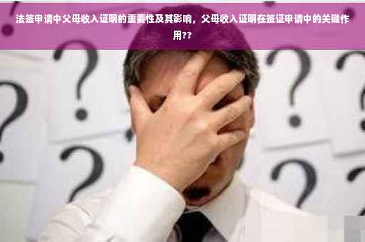 法签申请中父母收入证明的重要性及其影响，父母收入证明在签证申请中的关键作用??