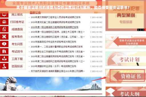 关于薪资证明书的接受与否的深度探讨与解析，能否接受薪资证明书？
