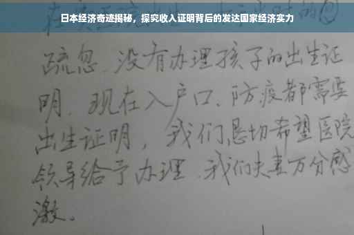 日本经济奇迹揭秘，探究收入证明背后的发达国家经济实力