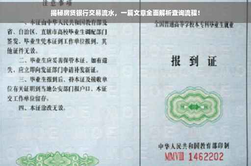 揭秘房贷银行交易流水，一篇文章全面解析查询流程！
