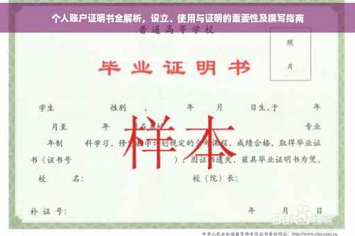 个人账户证明书全解析，设立、使用与证明的重要性及撰写指南