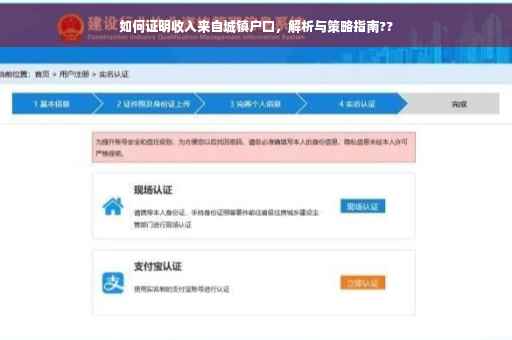 如何证明收入来自城镇户口，解析与策略指南??