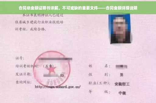 合同总金额证明书详解，不可或缺的重要文件——合同金额详细说明