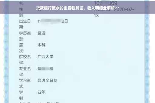 贷款银行流水的重要性解读，收入明细全解析??