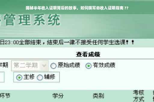 揭秘半年收入证明背后的故事，如何撰写总收入证明指南 ??