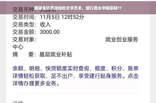 揭秘金融界独特的文字艺术，银行流水字体探秘??