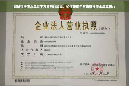 揭秘银行流水单过千万背后的故事，如何查询千万级银行流水单真相??