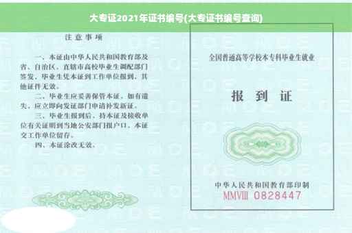 大专证2021年证书编号(大专证书编号查询)